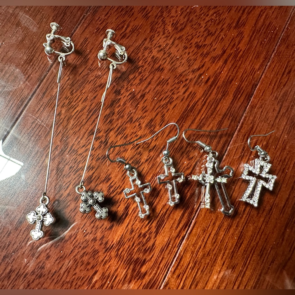 cross earring sets